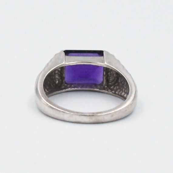 14k White Gold Estate Stair Step Amethyst Gemston… - image 5