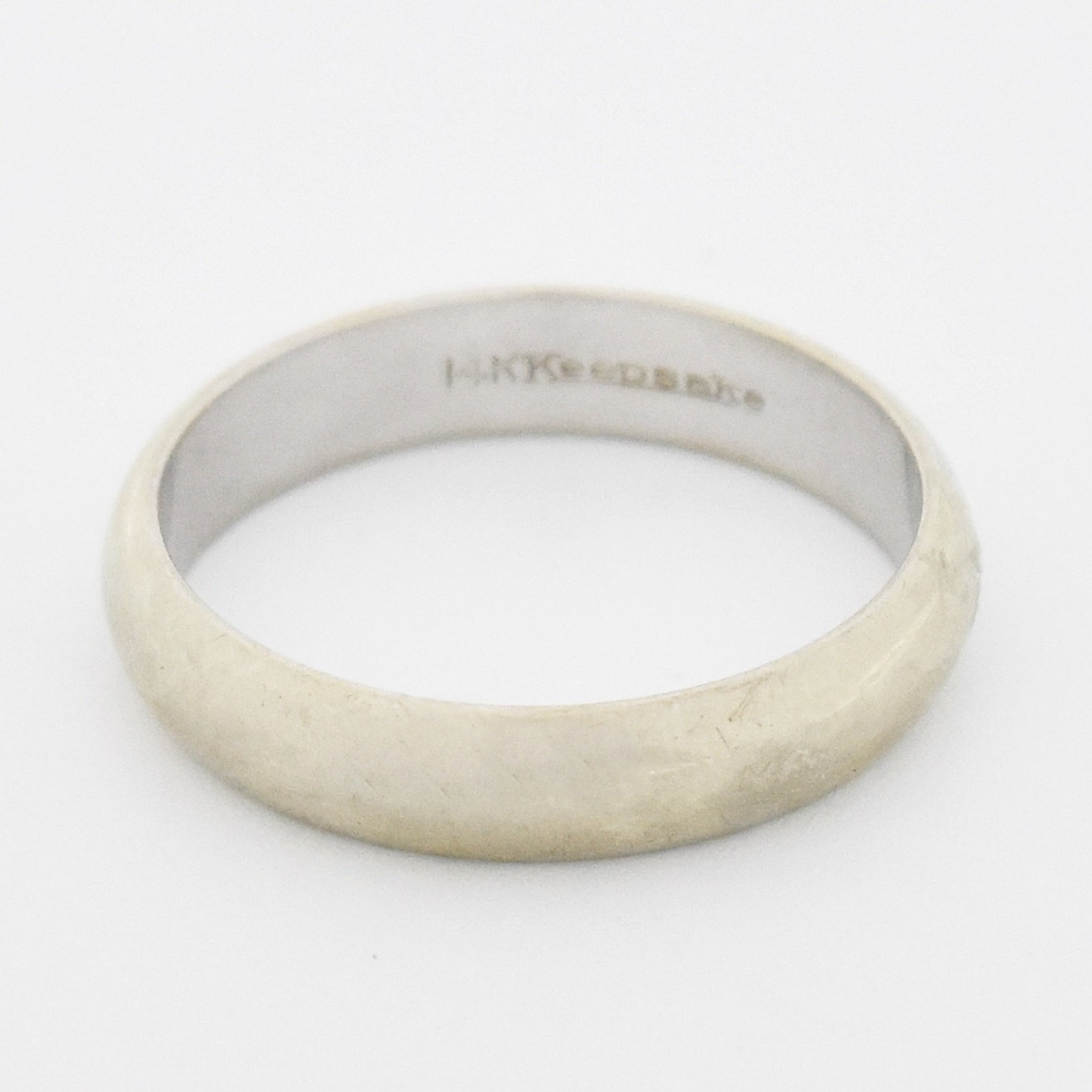 14k White Gold Vintage Keepsake Wedding Band/ring Size 9.5 Etsy