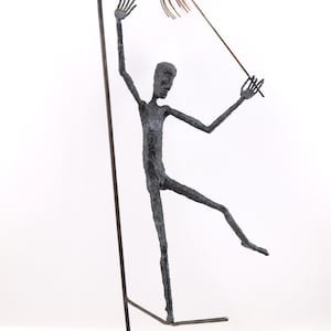 Mid Century Modern Metal Circus Acrobat Sculpture Attributed: Thomas Hoffmaster