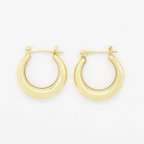 14k Yellow Gold Estate Circle Hoop Earrings - image 1