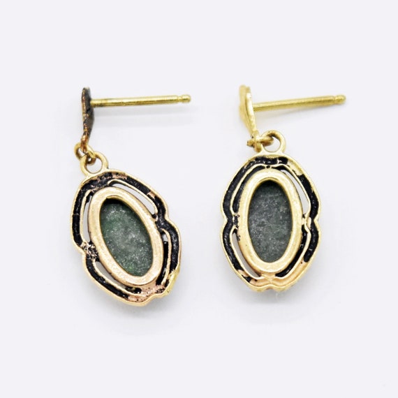Natural Stone Rose Pendant Earrings – Gold Plated, Agate Turquoise Jasper Lapis, Drop/Dangle, Beach Nautical Theme