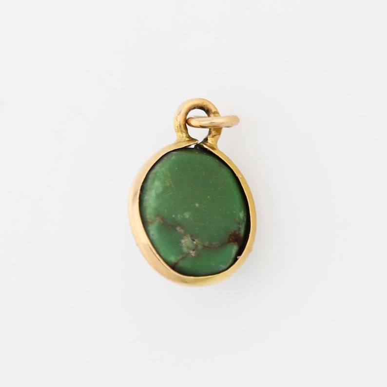 14k Yellow Gold Estate Moss Agate CharmPendant Jewelry Is Me:Great Holiday Gifts Him or Her Vintage to Modern