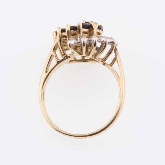10k Yellow Gold Estate Sapphire & Diamond Ring Si… - image 5
