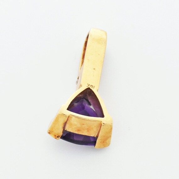 18k Yellow Gold Estate Amethyst & Diamond Drop Pe… - image 2