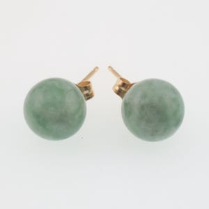 14k Yellow Gold Estate Hardstone Ball Post/Stud Earrings