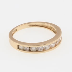 14k Yellow Gold Estate CZ Gemstone Band/Ring Size 5.25