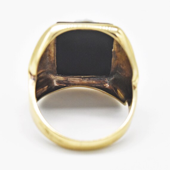 10k Yellow Gold Vintage Black & White Carved Came… - image 4