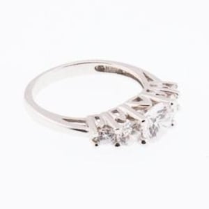 14k White Gold Estate White Gemstone Ring Size 7