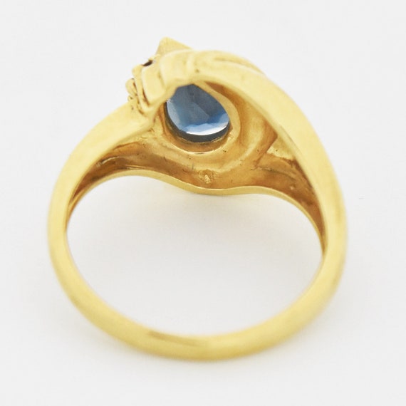 14k Yellow Gold Estate Swirl Sapphire & Diamond R… - image 4