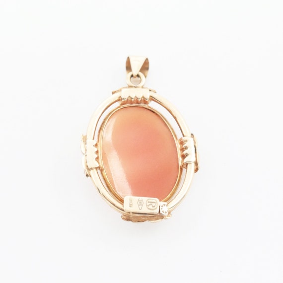 14k Yellow Gold Estate Carved Cameo Drop/Dangle P… - image 2