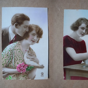 9 cartoline romantiche. anni '20
