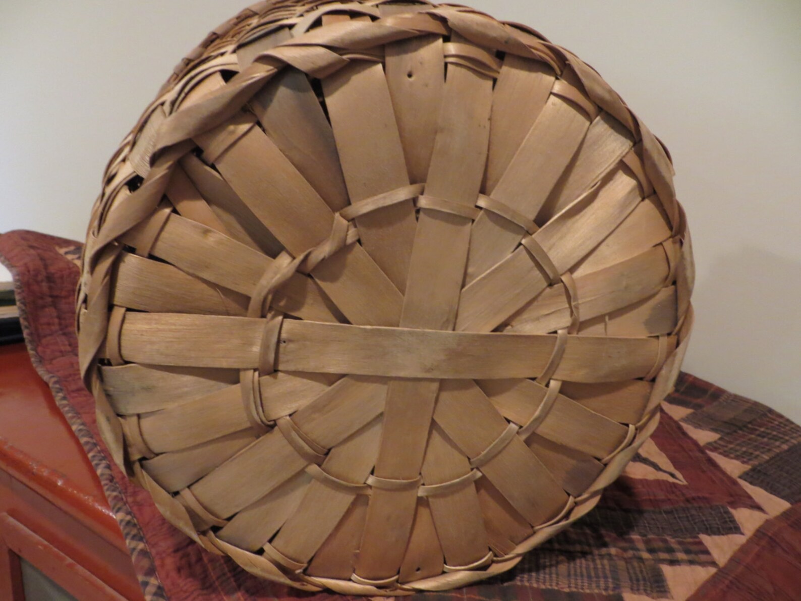 Large Lidded Ash Basket With Woven Foot Etsy