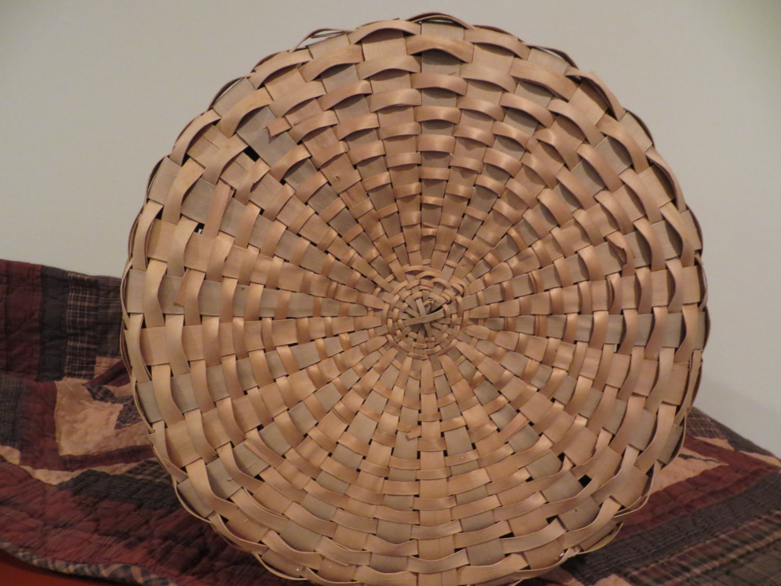 Large Lidded Ash Basket With Woven Foot Etsy