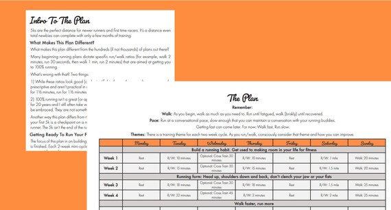 Becoming A Runner 5k Training Journal Printable 8 Week Running Journal For Running And 5k Training Digital Download Letter 27 Pages