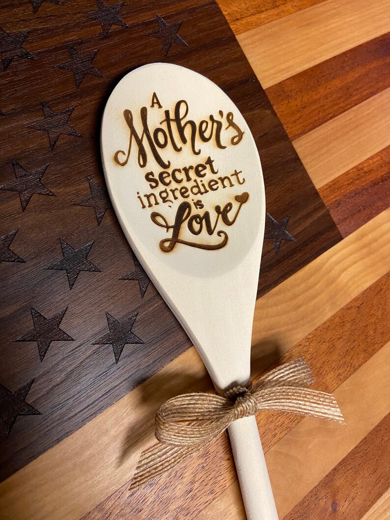 Wood Burned SpoonA Mother's Secret Ingredient is Love Etsy