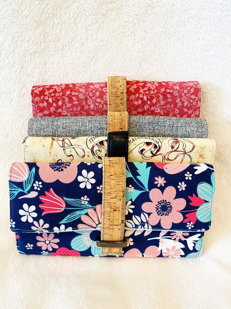 Accordion Worsley Wallet in pink floral and green lining