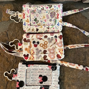 Cartera de identificación con cremallera y cordón