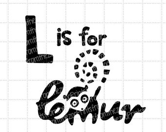 L is for Lemur SVG/Cut File Download