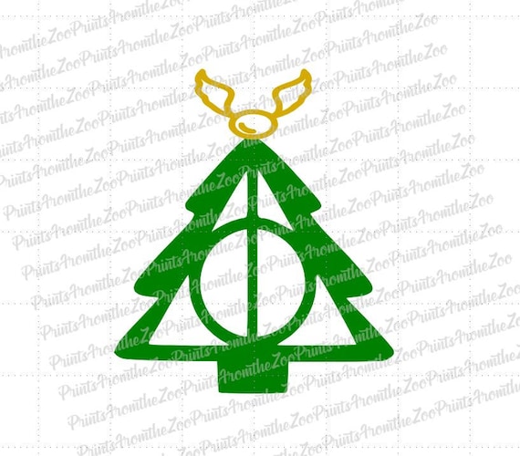 Harry Potter Deathly Hallows Christmas Tree Svg Cut File Etsy