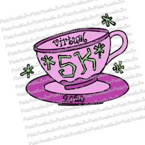 Mad Tea Party 5K runDisney Virtual Race inspirerad SVG/Cut-fil nedladdning bild 2