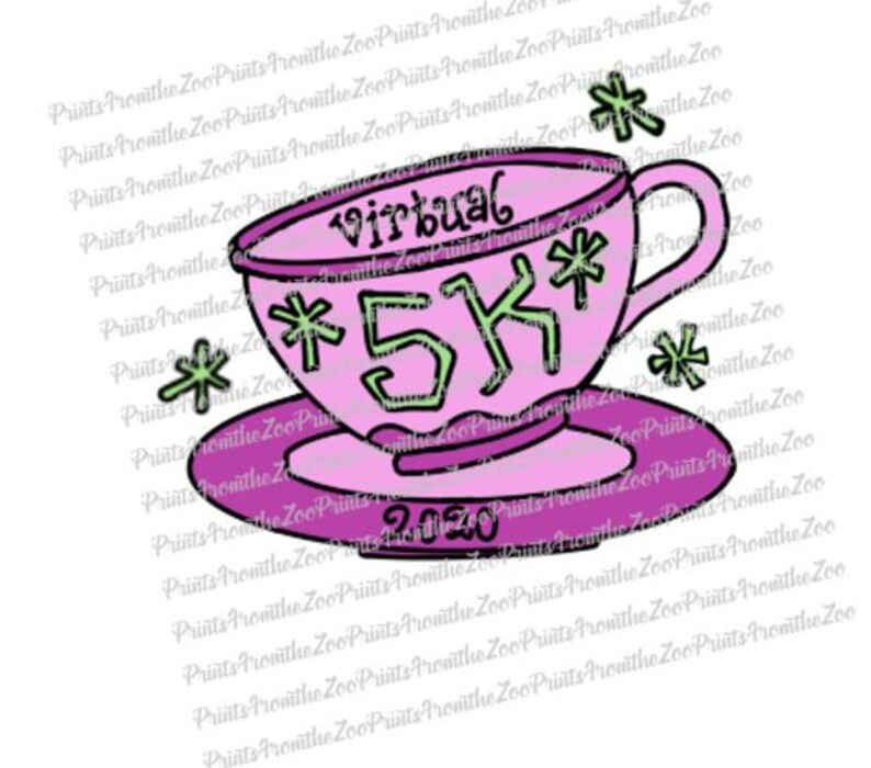 Mad Tea Party 5K runDisney Virtual Race inspirerad SVG/Cut-fil nedladdning bild 2