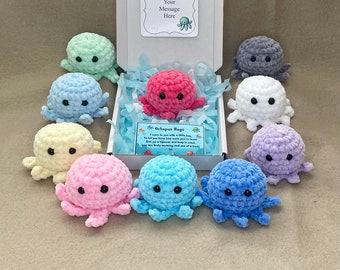 Mini Crochet Octopus gift thinking of you little pocket hug thank you friendship love birthday get well keepsake