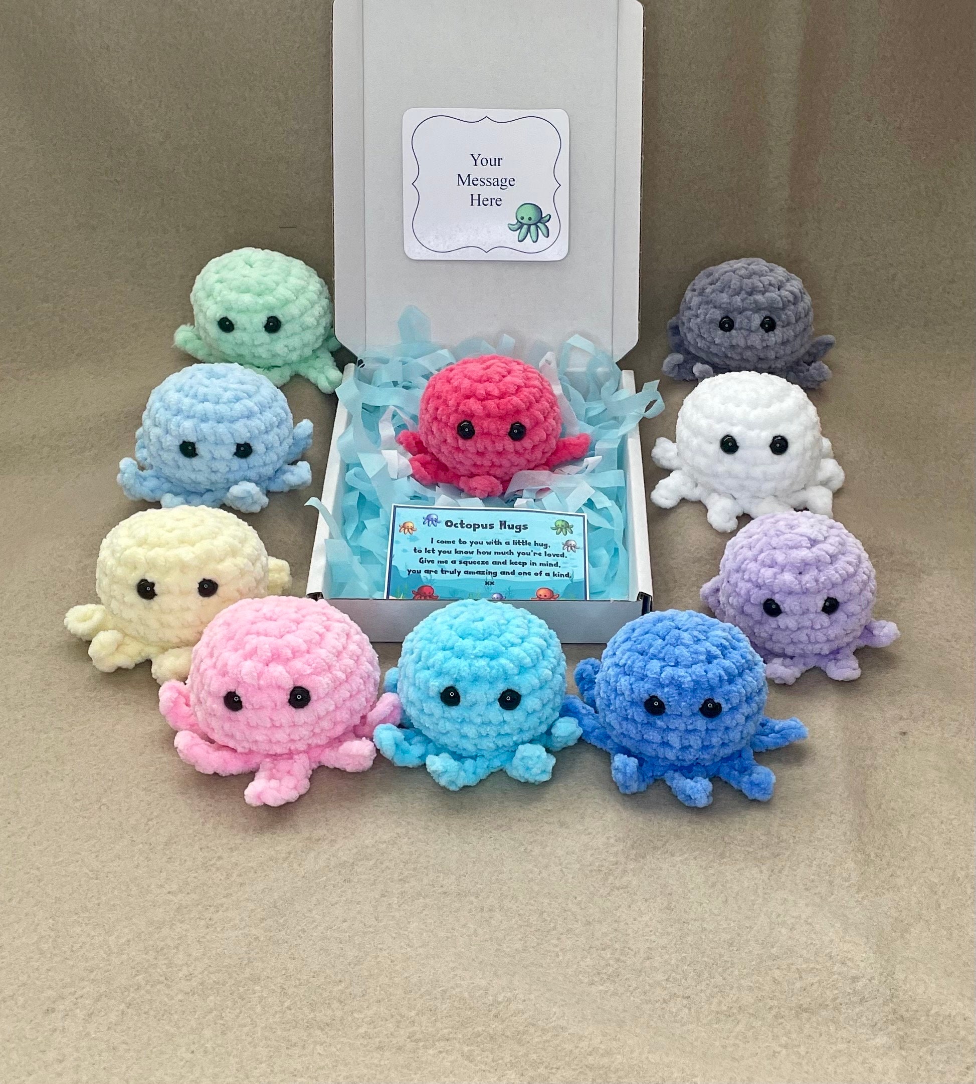 Mini Crochet Octopus Gift Thinking of You Little Pocket Hug 