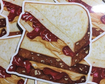 Peanut Butter and Jelly Sandwich art illustration sticker