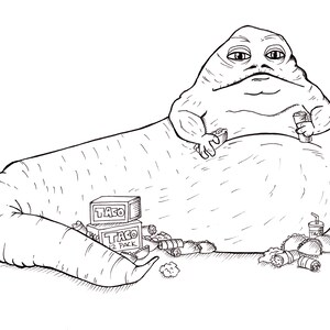 Jabba The Taco Hutt Art illustration print fanart