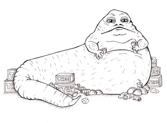 Jabba Hutt Sketch Coloring Page