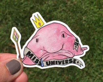 Blob Fish Miss Universe sticker illustration