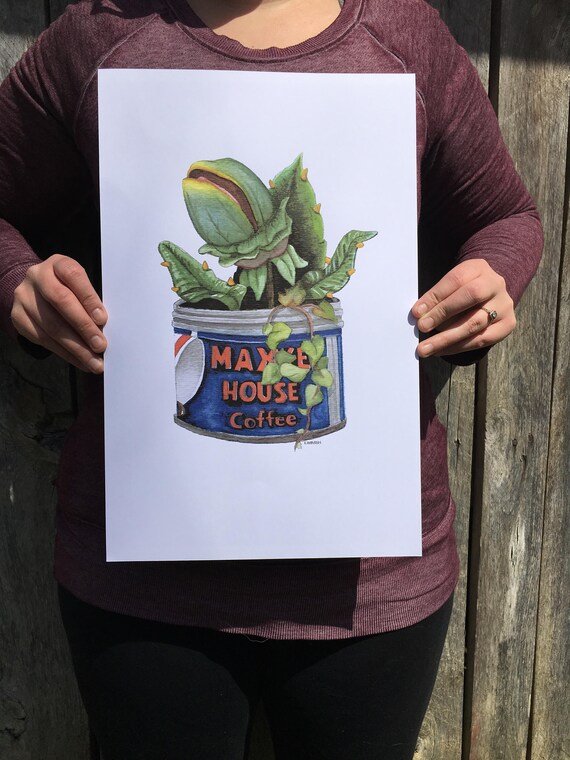 Little Shop of Horrors Audrey Two Illustration Watercolor Art
