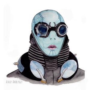 Mr. Sapien Watercolor fanart illustration print