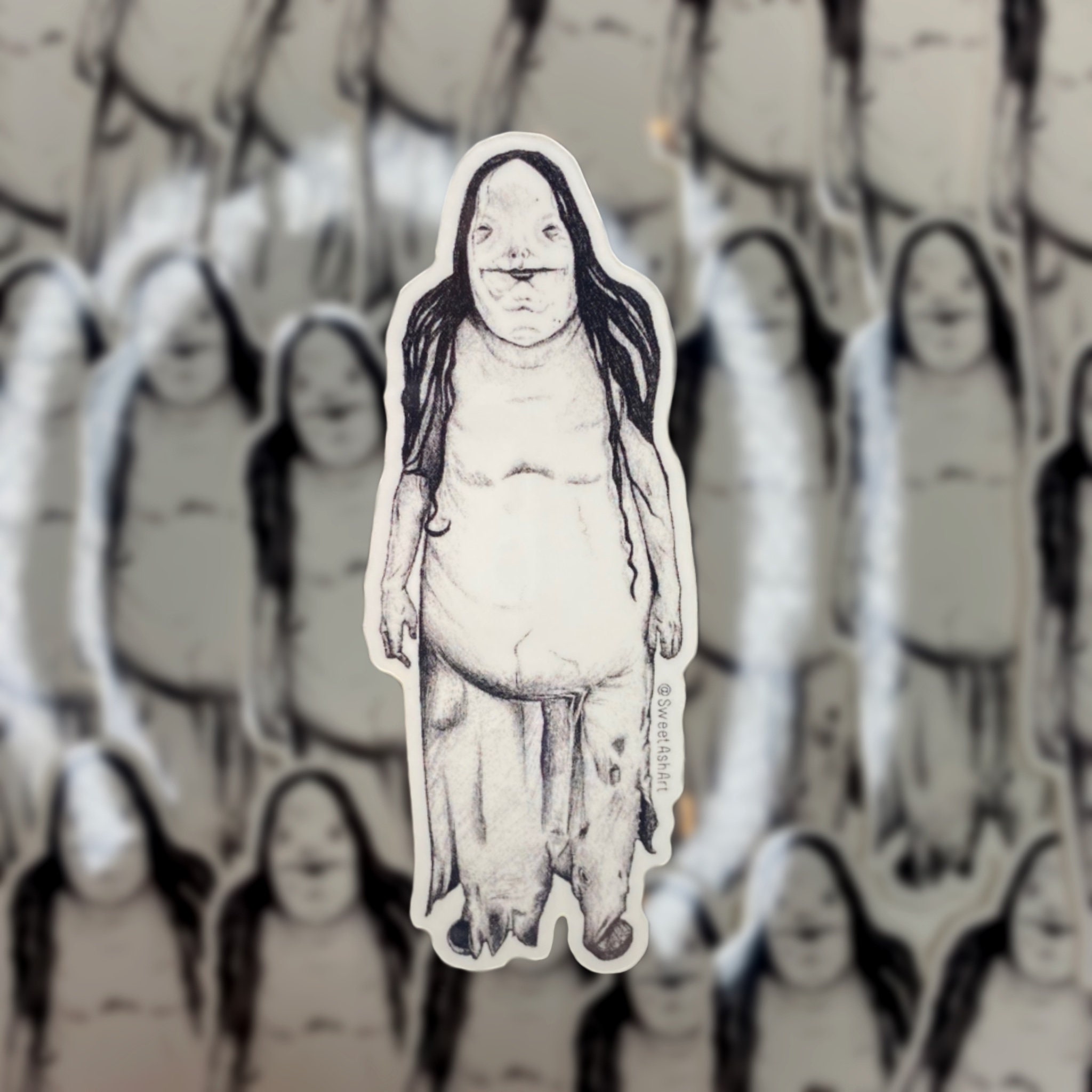 Creepy Pale Lady Sticker