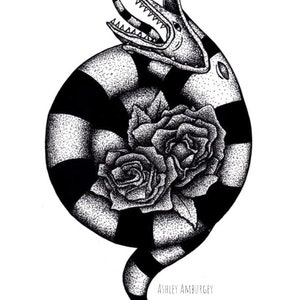 Beetlejuice Sand Worm art illustration ink print