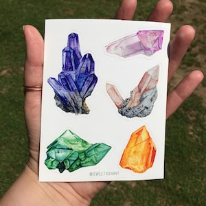Watercolor crystal sticker pack