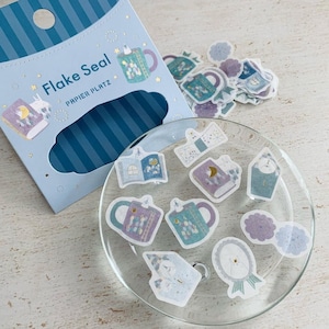 Theekopje Dieren Stickers Pack, Papier Platz Sticker Vlokken, Dagelijkse Voorwerpen, Japanse Sticker Vlokken, Goudfolie Sticker voor Planner en Journal