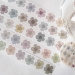 Wanle Studio Kleine Blumen Washi Tape, Bunte Gänseblümchen Blume Masking Tape, Einfache Pastell Blumen Aufkleber für Journal und Planer