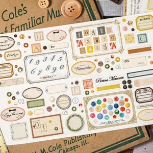 Knöpfe und Etiketten PET Klarsichtband, extrabreites Mooka Studio Masking Tape, Spielkarte, Vintage Label Masking Tape, Blumen und Pilz