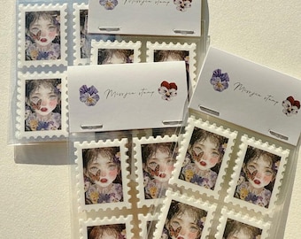 Zestaw naklejek ze stemplami Miss Seamstress, płatki naklejek Mirage Museum