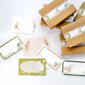 The Hygge Things Memo Papier Set, Coffee Shop und Blumen, verschiedene Specialty Collage Karten für Journal, Snail Mail und Scrapbook