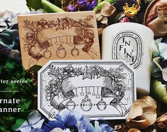 Winter Series Originele Design Rubber Stempel, Extra Grote Postzegel, Kerstkrans, Vakantie Thema Houten Stempel