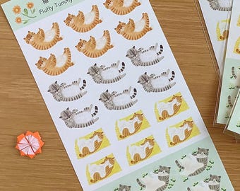 Arkusz naklejek z puszystymi brzuszkami kotów 4Legs