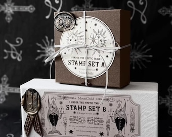 Under the Mystic Table Rubber Stamps Set, Moonchild Groceries Galaxy Themed Stamps