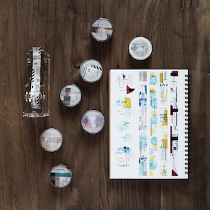 Yohaku Masking Tapes Y-091 bis Y-137, Vintage Collage Themed Papierklebeband, japanisches Masking Tape für Journaling, Planer, Traveler's Notebook