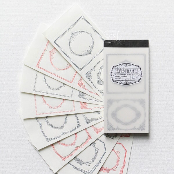 Retro Rahmen Letterpress Notepad 1, LCN Design Studio, Assorted Paper Pad, Verzierter Dekorativer Rand Papierblock, Journal Dekoration