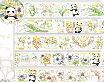 Tape Sample, Everein Masking Tape for creative journal and Planner, Greenery, Plant Tag, Flower Garden Decorative Tape Sticker