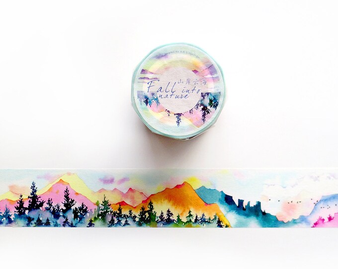 Mountains Washi Tape Roll, Fall Into Nature Masking Tape, Original