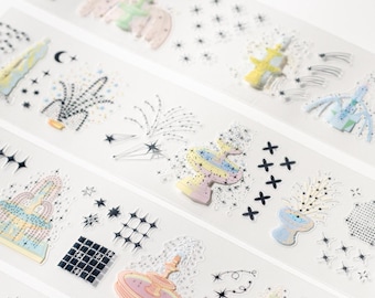 Fountains Themed Kiss-Cut PET Sticker Tape