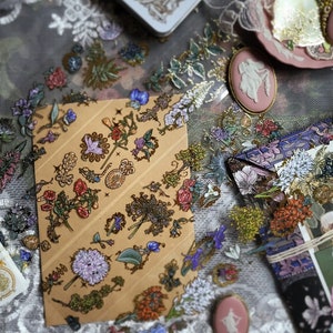 Spring Garden PET Tape, Saleign&#39;s Lair, Gold Foil, Decorative Flower and Furniture Masking Tape, Baroque Masking Tape